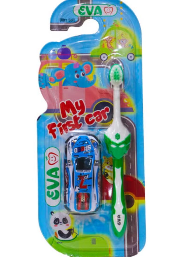 Eva Toothbrush Ultra Soft With Car For Boys Multi-Colors